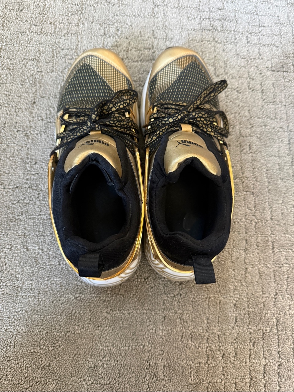 Puma Kids Black and Gold Athletic Sneakers